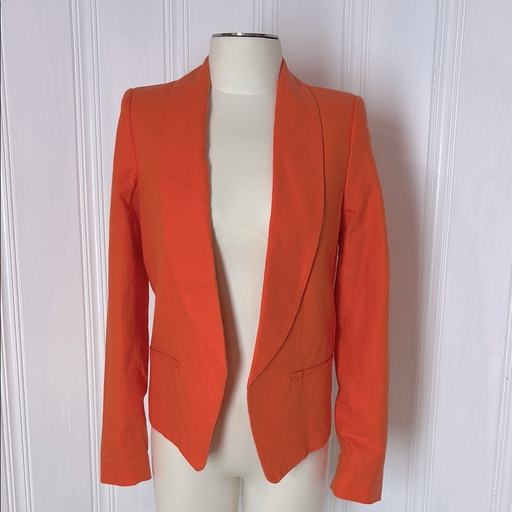 MNG SUIT Vibrant Orange Tailored Blazer with Clean Lines